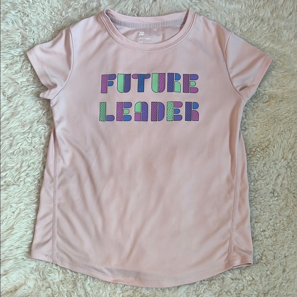 Pink Girls Shirt with 'Future Leader' Print